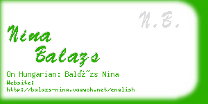 nina balazs business card